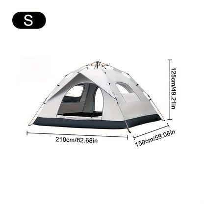 3-Second Instant Pop-Up Camping Tent for 2 Person – Automatic Setup, Fiberglass Poles, Oxford Cloth, All-Season Waterproof, Double Door – for Hiking, Travel, Beach & Backpacking
