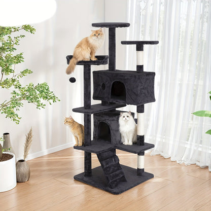 Multi-Level Cat Tree Tower with Scratching Post – Indoor Kitten Activity Center Playhouse, Easy to Assemble, Available in 22"/54"/60"/70" Heights & 7 Colors, Perfect Cat Gift