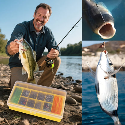 Fishing Lures Kit 78/106/188/361 Piece Freshwater Tackle Box Set, Spoon Lures Soft Plastic Worms Hooks & Accessories for Bass Trout Salmon Fishing, Complete Beginner & Pro Fishing Gear Gift