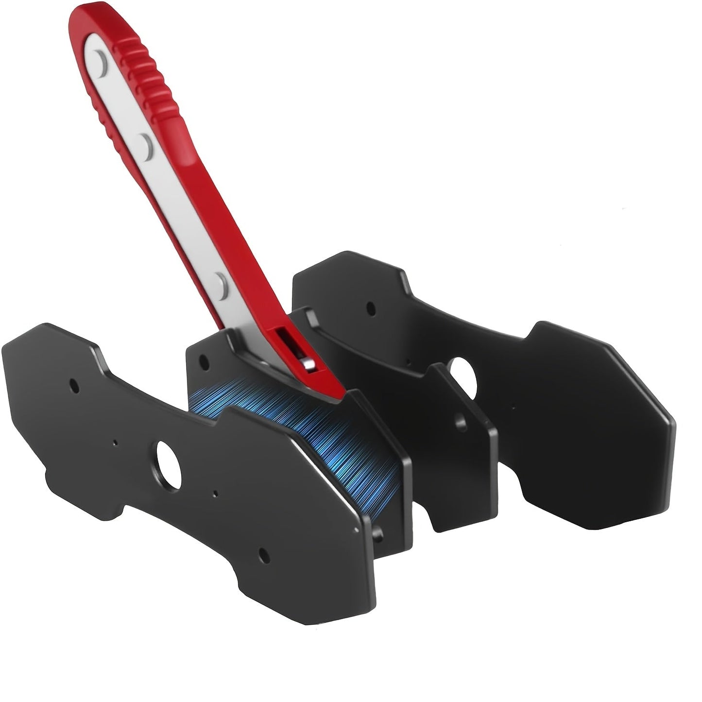 Brake Caliper Compression Tool with 360° Ratchet – Piston Spreader Press for 2 & 4 Piston Fixed & Floating Disc Brake Calipers, Alloy Steel, 2 Spacers Included, Red Handle, Auto Repair Tool