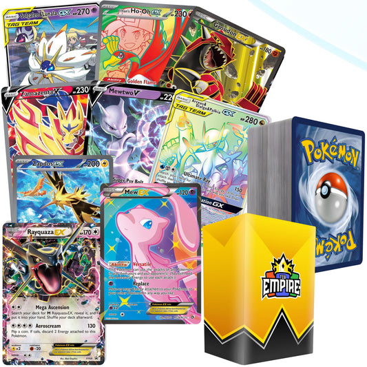 Pokemon Legendary & Mythical Ultra Rare Battle Bundle 100+ Authentic TCG Cards – 1 Guaranteed Ultra Rare Legendary or Mythical | Mewtwo Lugia Arceus Rayquaza | Holos & Rares | Gift for Kids & Collectors