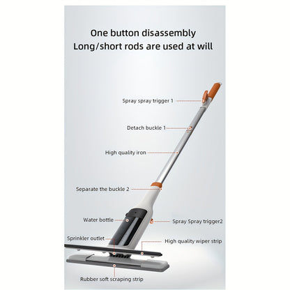 3-in-1 Glass Cleaning Kit with Durable Metal Pole Squeegee and Scraper for High Windows Shower Doors Car Windshields – Streak-Free Home Cleaning Tool