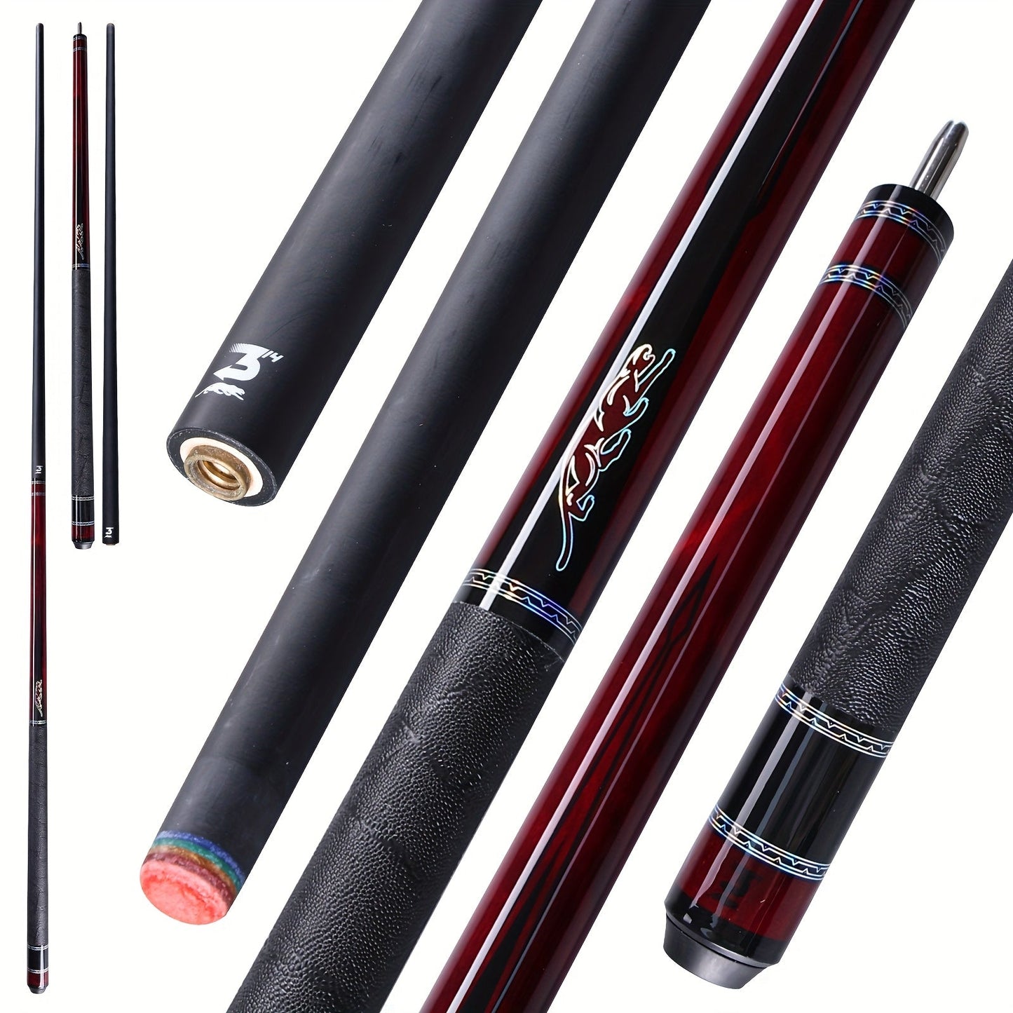 PREDAIDR SP Series Carbon Fiber Pool Cue 58" – Professional Low Deflection Billiard Cue Stick 12.5mm Tip Leather Grip 3/8x8 Pin Joint 19-20oz