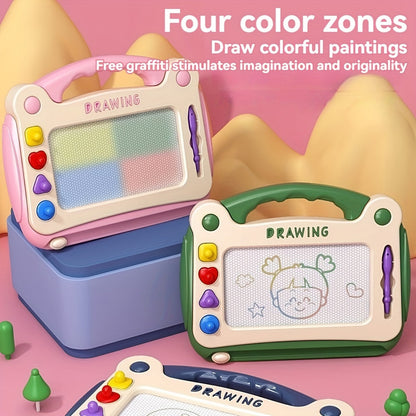Kids Drawing Board Stamp Art Set – Creative Learning Toy with 4 Stamps, Brush & Stands, Fun Educational Art Gift for Boys & Girls, Birthday & Easter Gift, Blue Pink Green, 3 Ways to Use