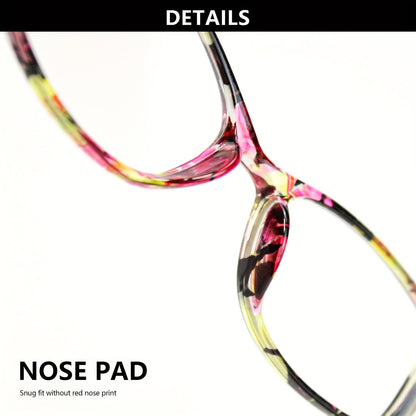 9-Pack Floral Square Frame Fashion Reading Glasses – Unisex Hollow Design, Wide Temple, Classic Color Mix, Strengths +1.0 to +4.0, Bulk Multi-Pack Readers for Women & Men