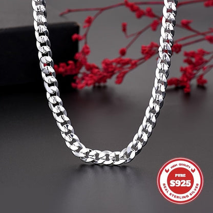 S925 Sterling Silver Cuban Chain Necklace for Men – 6mm & 10mm Wide, 18 to 24 Inch, Handcrafted Heavyweight Bold Link Chain, Durable Everyday & Special Occasion Jewelry