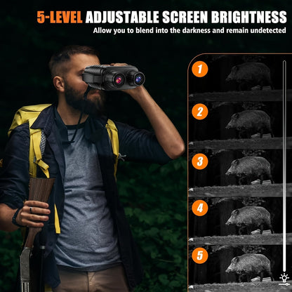 4K Night Vision Binoculars for Adults – 10x Digital Zoom, 2.8" HD Screen, 7-Level IR Illuminator, 12MP Photo & Video, Rechargeable – Perfect for Hunting, Boating & Outdoor Exploration, Gift for Men