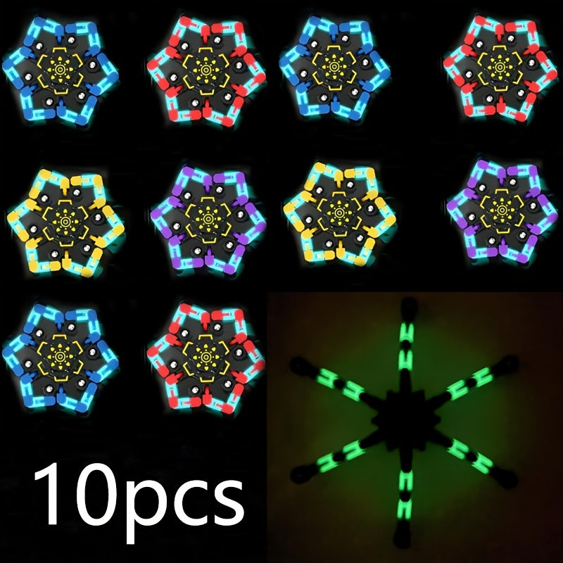 Bulk Fidget Spinners 10 or 15 Pack Assorted Robot Mechanical Gyro Fingertip Stress Relief Toys Standard and Luminous Editions Party Favors Classroom Rewards Kids and Adults