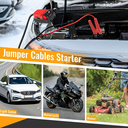 Dewalt Compatible Car Jump Starter Booster Cables with Adapter for Dewalt 20V Battery Portable 12V Automotive Jumper Cables Emergency Roadside Kit Battery Not Included