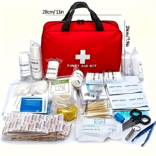 Outdoor First Aid Kit 22-Piece Emergency Survival Medical Pack for Camping Hiking Hunting Travel Backpacking – Portable Waterproof Bag with Essential Gear