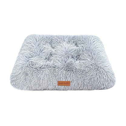 Extra Large Plush Dog Bed & Cat Pad – Thick Warm Polyester Cushion with Removable Washable Cover, Calming Pet Furniture for All Dog Breeds & Cats