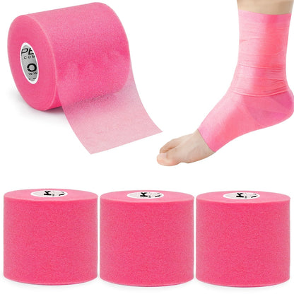 Pre Wrap Tape 4-Rolls Athletic Foam Underwrap for Sports - Protect Ankles Wrists Hands Knees, 2.75 Inch x 30 Yards Each Roll, OK TAPE Sports Underwrap