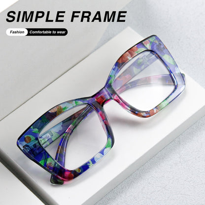 Women's Reading Glasses Set 7 Pairs – Large Square Vintage Style, Spring Hinges, +1.0 to +4.0 Magnification, Durable PC Frame, Stylish Everyday Eyewear for Women