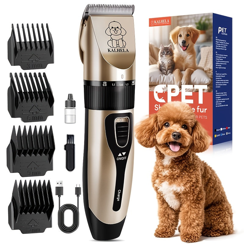 USB Rechargeable Wireless Pet Hair Trimmer for Dogs and Cats - Cordless Grooming Scissors with Lithium Battery 36V Low Voltage Safe, Professional Home and Salon Use Pet Clipper