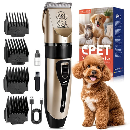 USB Rechargeable Wireless Pet Hair Trimmer for Dogs and Cats - Cordless Grooming Scissors with Lithium Battery 36V Low Voltage Safe, Professional Home and Salon Use Pet Clipper