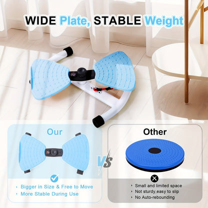 Waist Twisting Machine Ab Twister Board – 360° Noiseless Waist Twister Disc for Home Gym, 360 LBS Capacity, Digital Display Tracks Time, Reps & Calories, Includes Figure-8 Resistance Band