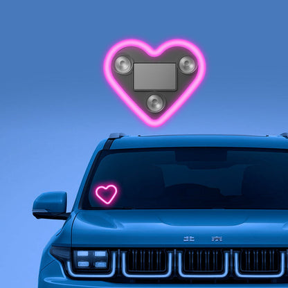 Car Interior LED Mood Lights – Heart & Flower Shaped Neon Ambient Light, USB Powered, Cute Car Window Decoration for Women Girls, Valentine's Day Car Accessories | Velora
