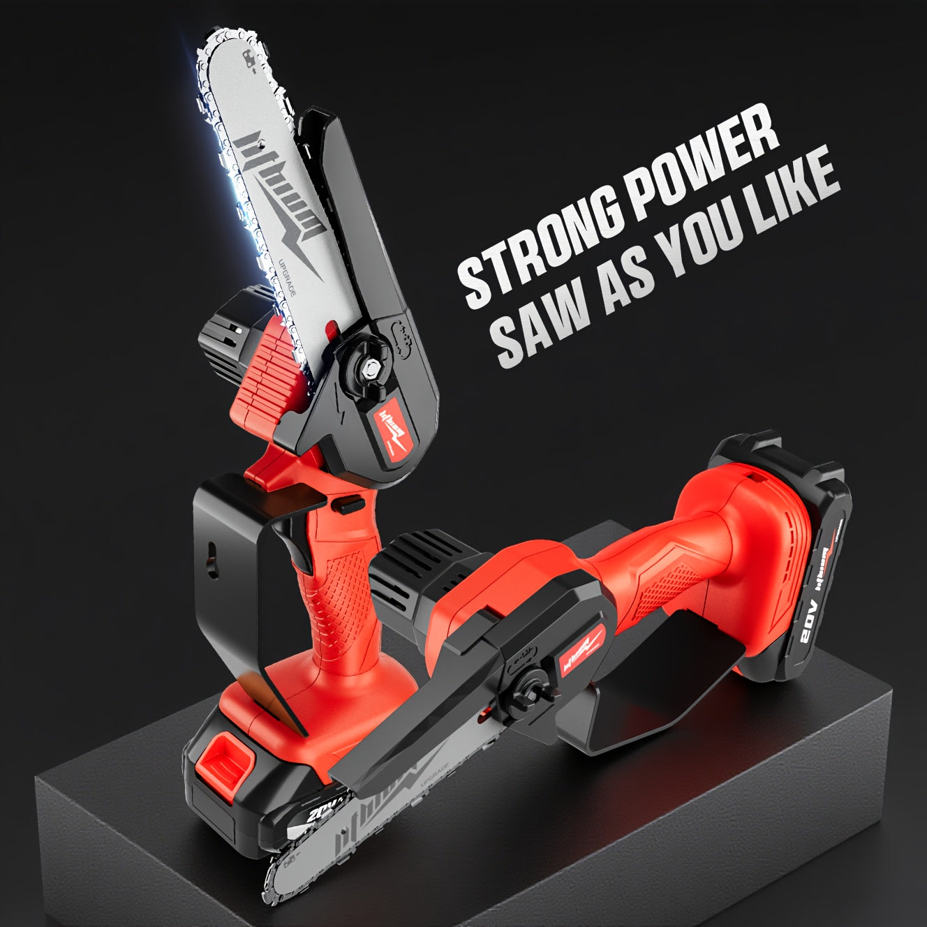 Mini Chainsaw Cordless 6 Inch Battery Powered Electric Chainsaw with Safety Guard Adjustable Chain Ergonomic Grip for Tree Trimming Branch Cutting Yard Work - Gift for DIY Home Garden Outdoor