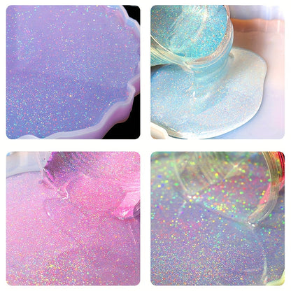 Holographic Glitter Set 12 Colors – Fine Glitter Powder for Nail Art, Body, Face, Resin & Craft Projects | Christmas & Halloween Gift
