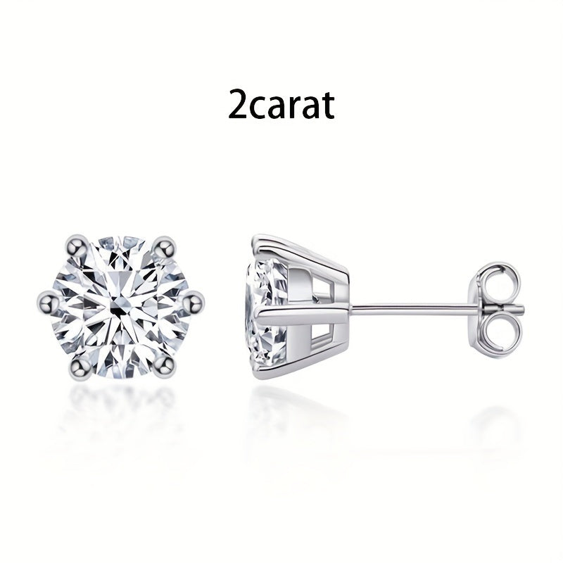 Moissanite Stud Earrings for Women S925 Sterling Silver – 0.5CT 1CT 2CT 3CT Vintage Style Diamond Alternative Earrings in Gold Silver Elegant Jewelry Gift