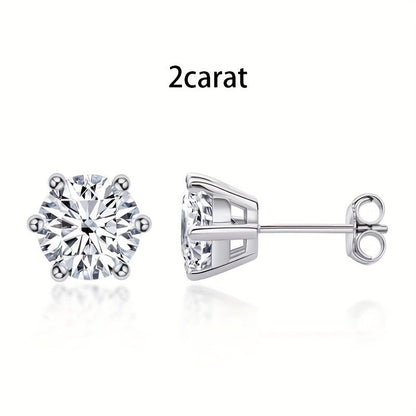 Moissanite Stud Earrings for Women S925 Sterling Silver – 0.5CT 1CT 2CT 3CT Vintage Style Diamond Alternative Earrings in Gold Silver Elegant Jewelry Gift
