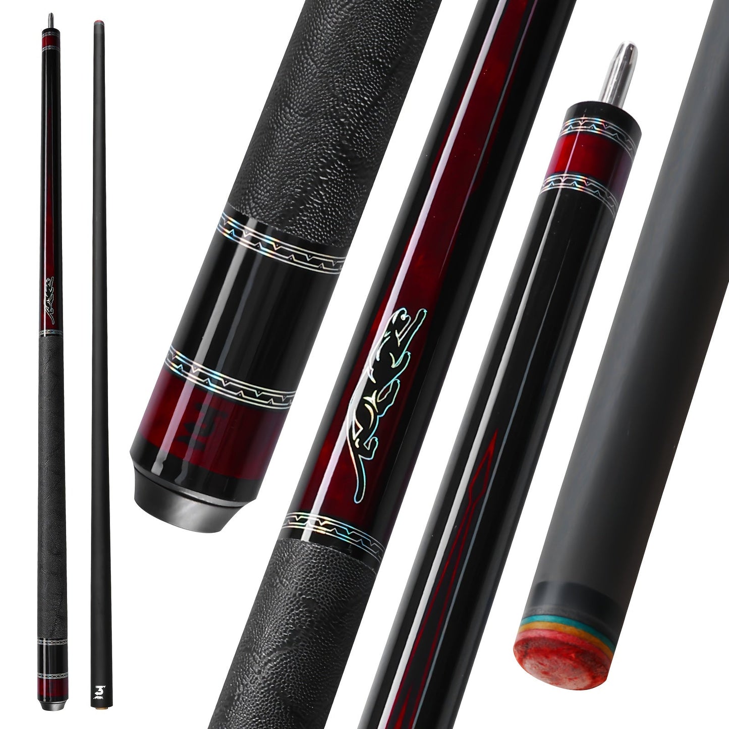 PREDAIDR SP Series Carbon Fiber Pool Cue 58" – Professional Low Deflection Billiard Cue Stick 12.5mm Tip Leather Grip 3/8x8 Pin Joint 19-20oz
