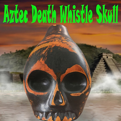 Aztec Death Whistle Handcrafted Ceramic Skull Musical Instrument Replica – Unique Gift for History Lovers, Collectors & Halloween Decor, No Batteries Required