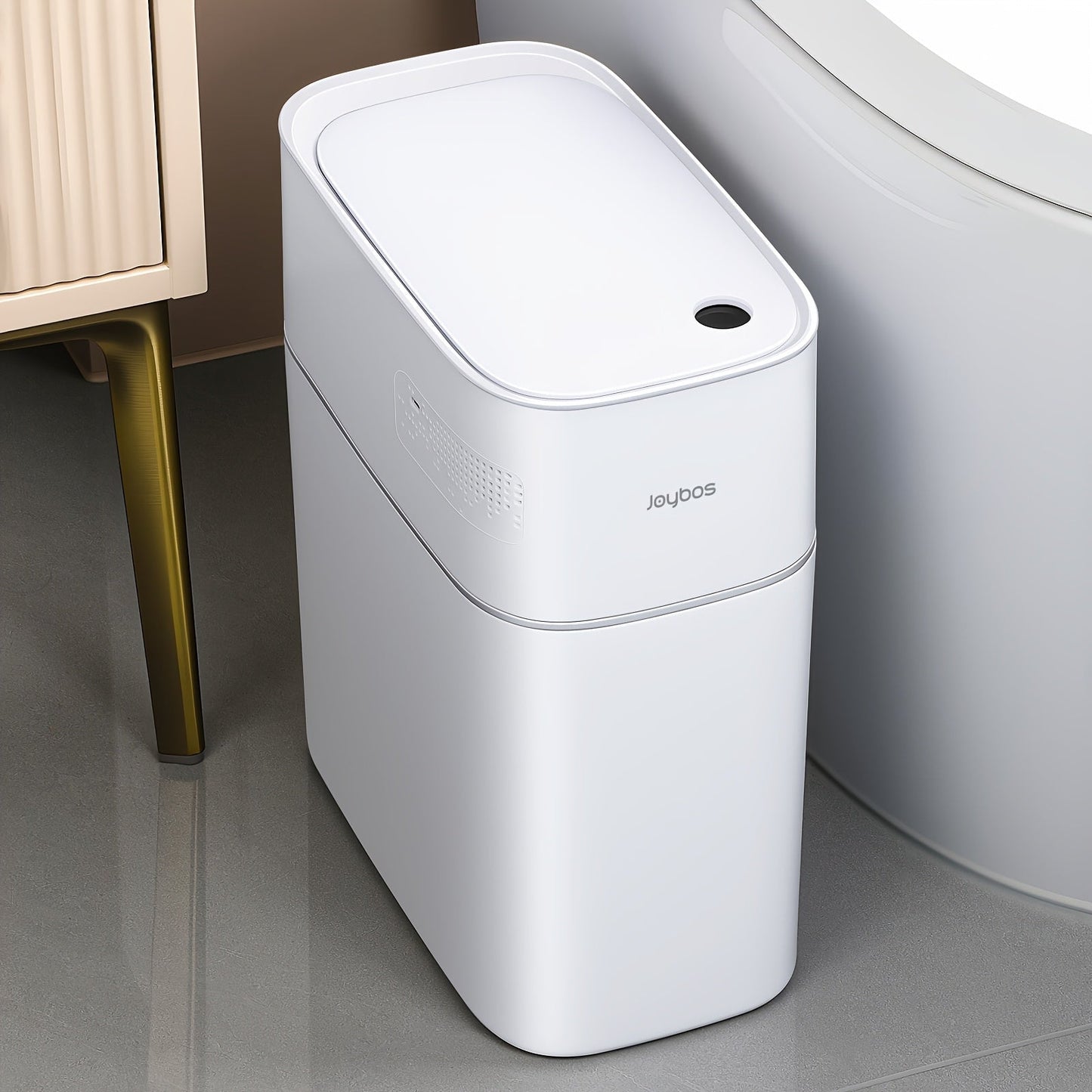 Automatic Smart Trash Can 3.8 Gallon / 14L – Touchless Motion Sensor, Wind Adsorption Auto-Expand Bags, Slim Odor-Seal Design for Bathroom, Kitchen, Office & Bedroom – 1 or 2 Pack