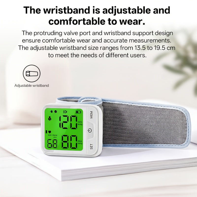 Wrist Blood Pressure Monitor Automatic Digital BP Cuff – Large LCD Display Pulse Rate Irregular Heartbeat Detection Portable Home Use for Seniors Adults