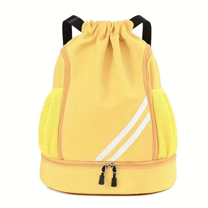 Lightweight Sports Drawstring Backpack for Men & Women | Gym Bag for Basketball Yoga Fitness | Spacious Polyester Shoulder Bag with Drawstring Closure & Inner Pouch | 6 Colors