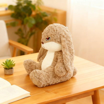 Bunny Rabbit Plush Stuffed Animal Pet Toy with Vivid Eyes Fluffy Ears Soft Huggable Interactive Cuddle Toy for Cats Kittens Dogs Puppies - Devil Long-Eared Rabbit Design