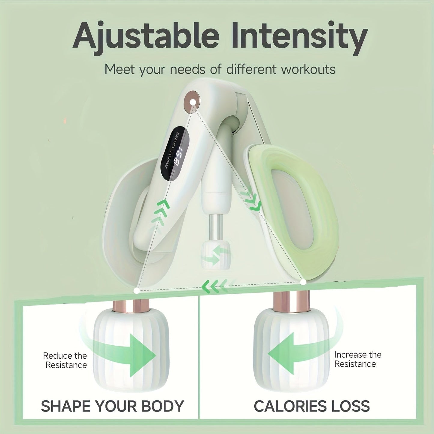 Pelvic Floor Trainer & Smart Hip Thigh Exerciser with Rep Counter – Adjustable Resistance Inner Thigh Toner, Glute Strengthener & Kegel Exercise Machine for Women Home Gym Workout