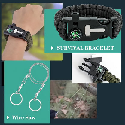 36-Piece Outdoor Survival Kit - Emergency Camping Gear Set with First Aid Tools for Hiking, Backpacking, Adventure & Wilderness Survival, Great Gift for Outdoor Enthusiasts
