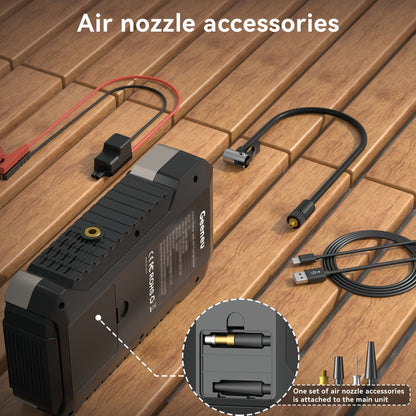 5000A Car Jump Starter with 150PSI Air Compressor – 12000mAh Portable Battery Booster Pack, Digital Tire Inflator, USB-C & USB-A, LED Emergency Light for 12V Gas & Diesel Engines