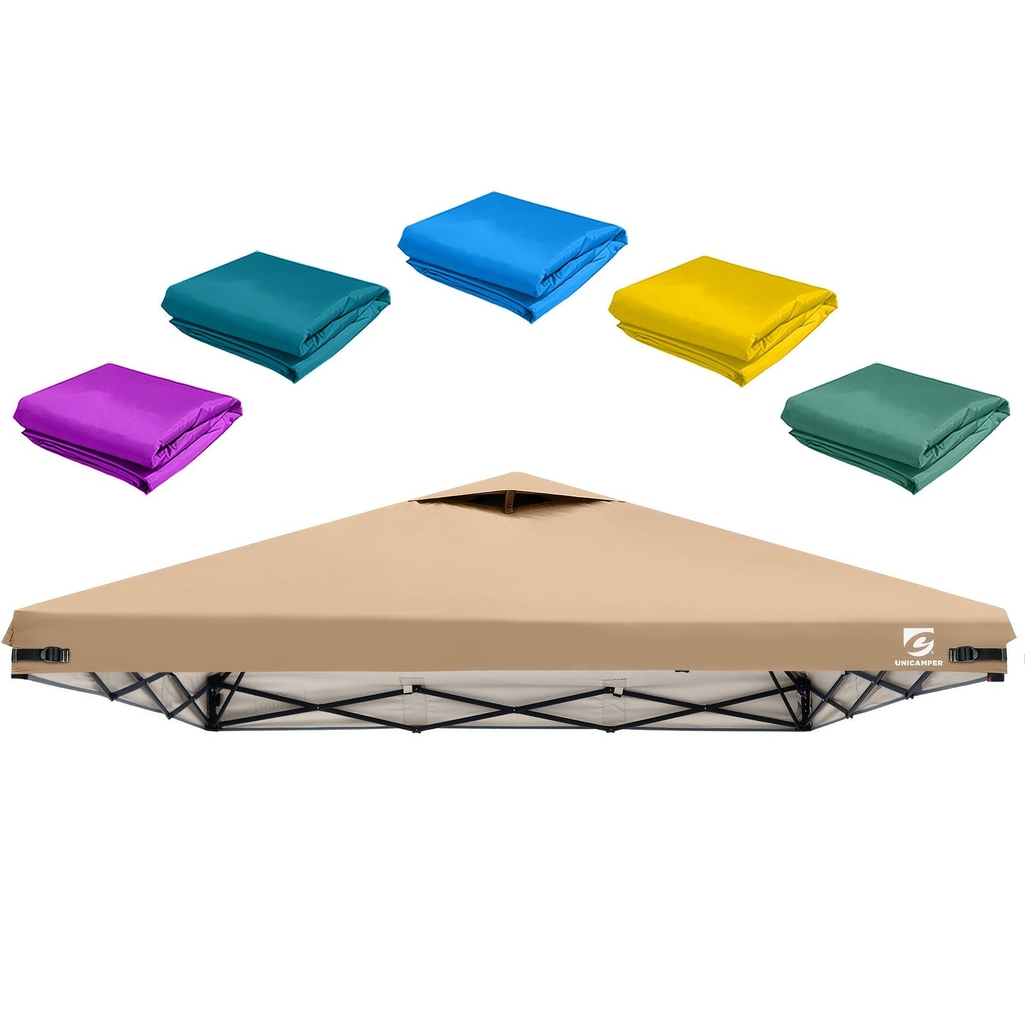 10x10 Pop Up Canopy Replacement Top Cover with Air Vent – Waterproof UV-Resistant Canopy Top for Straight Leg Tents, All-Season Outdoor Sun Shade for Garden, Patio & Camping, 11 Colors (Top Only)
