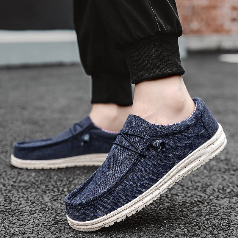 Men's Plus Size Breathable Vintage Canvas Loafers Low-Top Casual Sneakers Round Toe Slip-On Shoes for Outdoor Sports Daily Wear All Seasons Beige Black Blue Brown US 7-13
