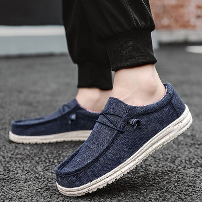 Men's Plus Size Breathable Vintage Canvas Loafers Low-Top Casual Sneakers Round Toe Slip-On Shoes for Outdoor Sports Daily Wear All Seasons Beige Black Blue Brown US 7-13