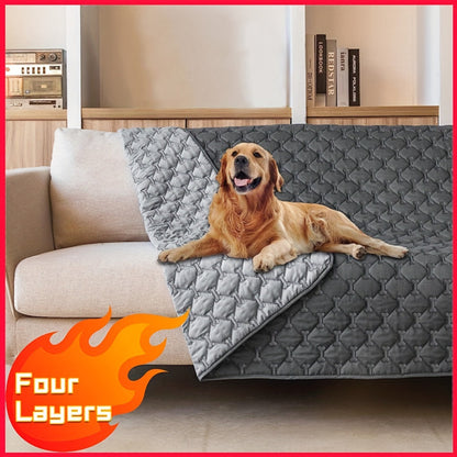 Reversible Waterproof Dog Blanket Extra Large - Double-Sided Pet Bed Cover with Bone Pattern, Machine Washable Sofa Protector for Small Medium Large Dogs and Cats, Indoor Outdoor Use