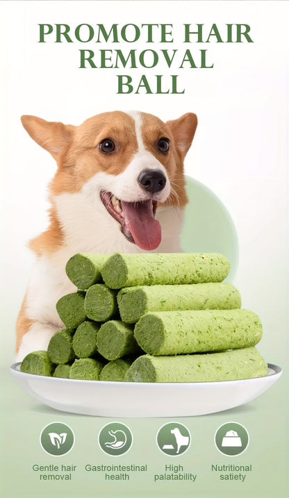 15pcs Dog Grass Stick Chews – Natural Teeth Cleaning Chewable Treats, Breath Freshener, High Fiber Digestive Health Snack Made with Grass & Meat – Healthy Dog Treat for All Breeds
