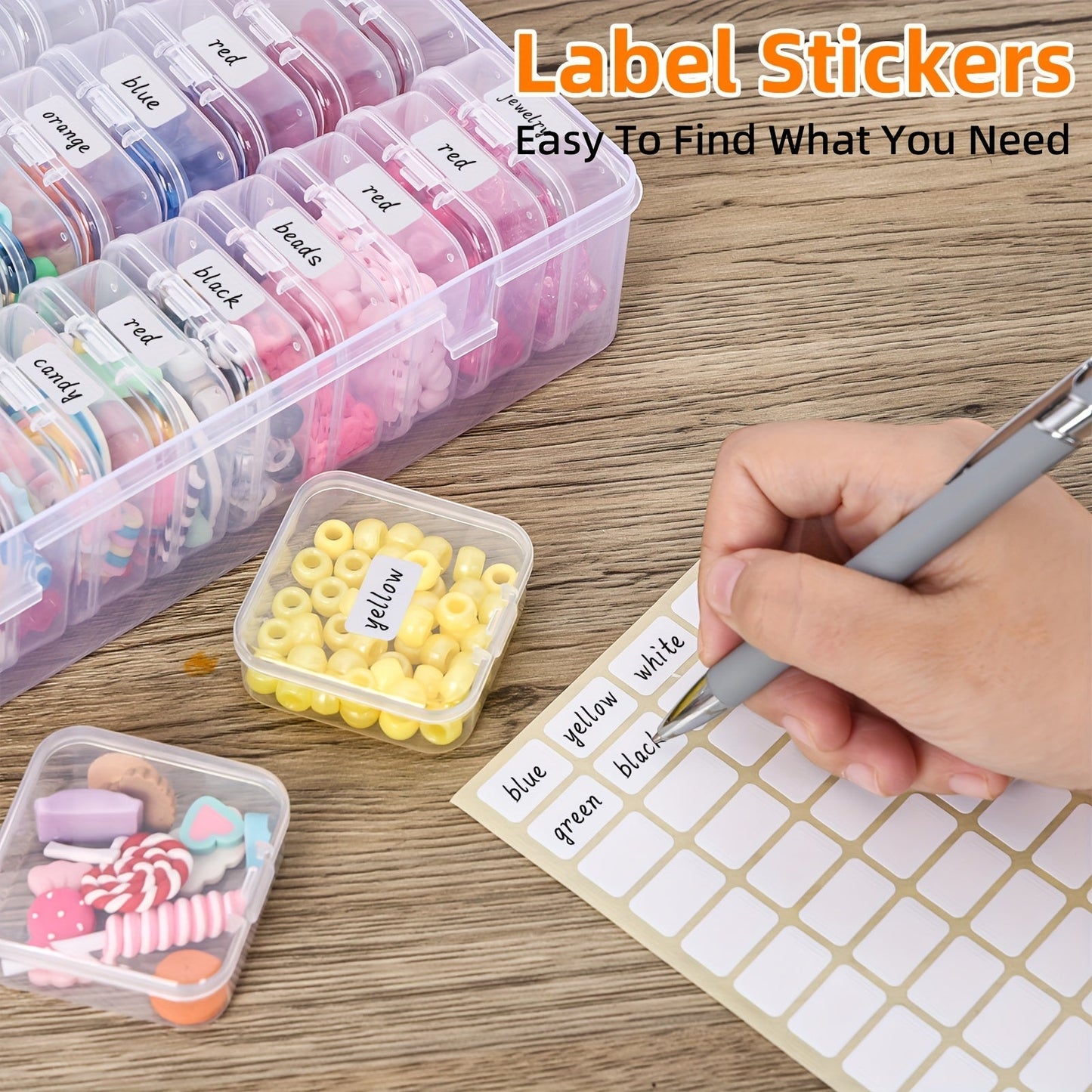 Clear Bead Organizer Box 30 Compartments Hinged Lid 3 or 5 Pack Storage Container for Jewelry Bracelet Making Craft Nail Art 8.8x6.7 Inch