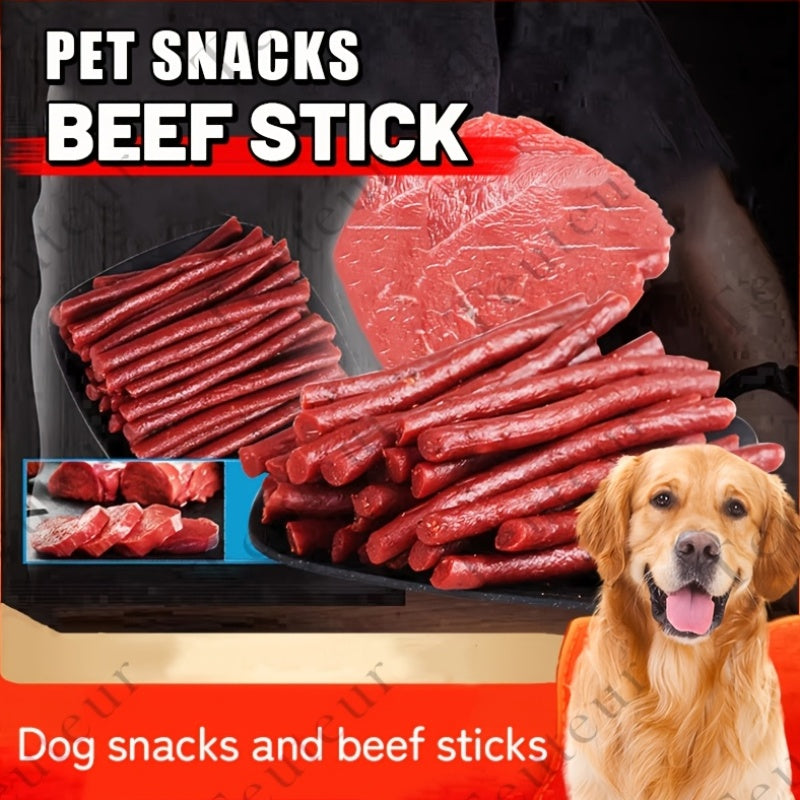 Premium Natural Beef Sticks Dog Treats – High Protein Grain-Free Beef Jerky & Molar Chews for Puppies, Adult Small Medium Large Dogs, Long-Lasting Training Rewards for All Breeds