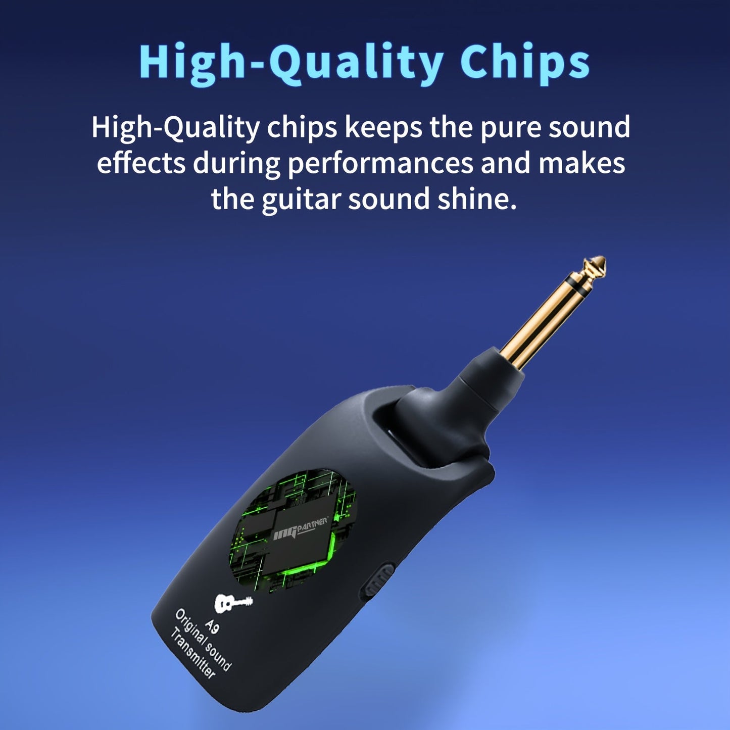 Wireless Guitar System 2.4GHz with 270° Rotatable Plug & Built-In Rechargeable Battery – Transmitter Receiver for Electric Guitar, Acoustic, Bass, Violin & Keyboard – Velora