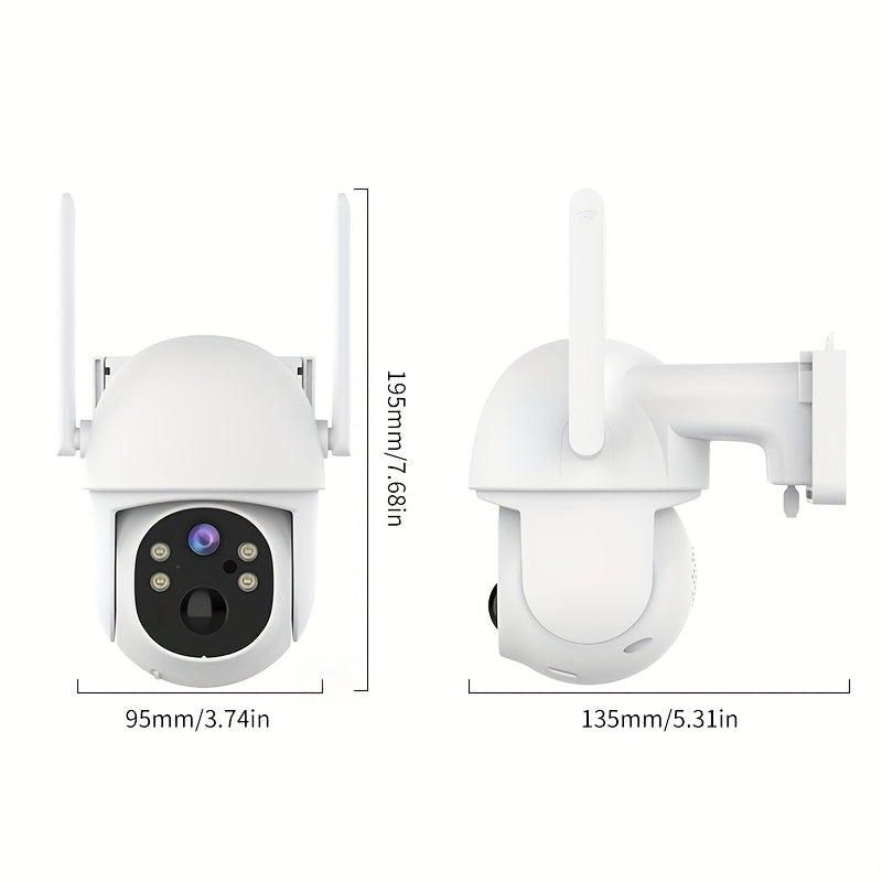 Solar Powered Outdoor Security Camera 2-Pack – IP54 Waterproof Wireless WiFi Cam with AI Human Detection, HD Color Night Vision, Two-Way Audio & Rain-Resistant Design for Home & Yard