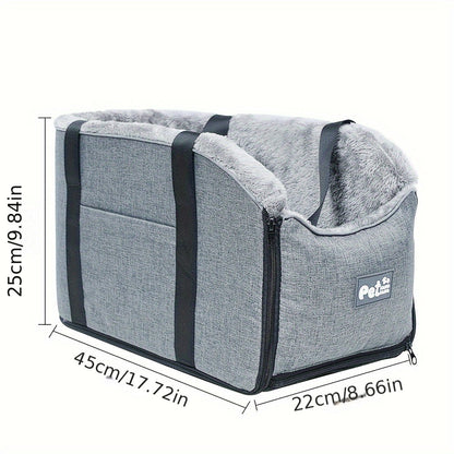 Dog Car Seat Booster for Small & Medium Pets – Portable Pet Travel Bag with Secure Buckle Closure, Elevated View, Polyester Construction for Dogs & Cats in Car