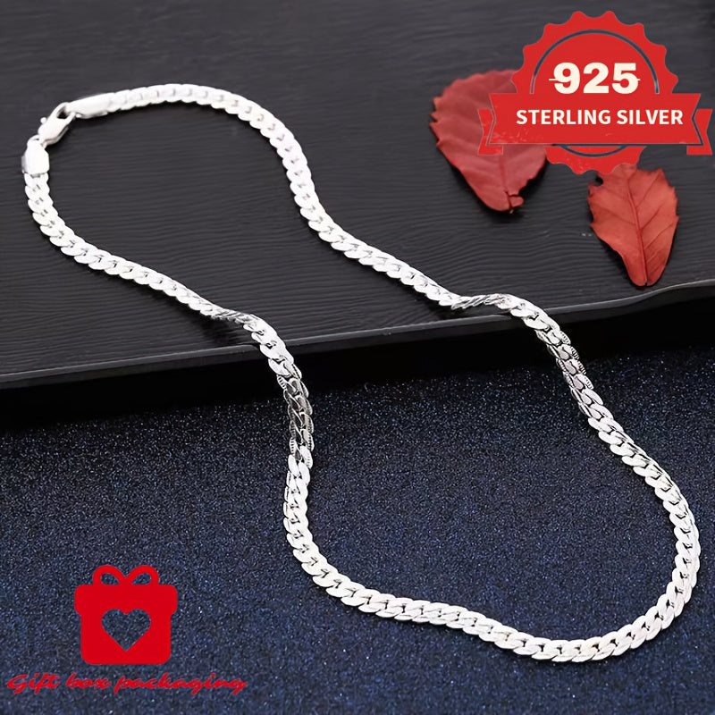 925 Sterling Silver Snake Chain Necklace Handmade for Men & Women – Dainty Serpentine Link, Gift Box Included, 18–24 Inch, Perfect Birthday, Christmas & Valentine’s Day Gift (6.25g)