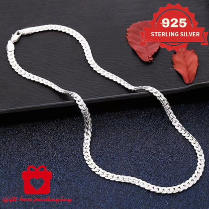 925 Sterling Silver Snake Chain Necklace Handmade for Men & Women – Dainty Serpentine Link, Gift Box Included, 18–24 Inch, Perfect Birthday, Christmas & Valentine’s Day Gift (6.25g)