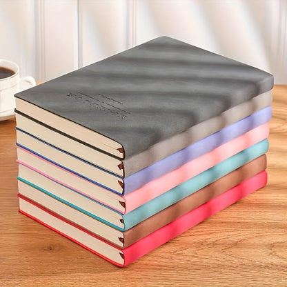 Soft Faux Leather Notebook 5-Pack Set Square Ruling Soft Cover Bookmark Extra Thick Pages for Business Meetings School Academic Writing – 7 Colors