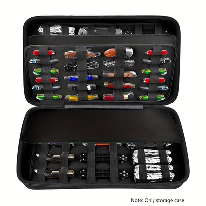 Knife Display Case 88 Slots Large Capacity Pocket Knife Storage Organizer for 66+ Folding Knives, Hard EVA Shell with Elastic Bands, 4 Slot Sizes, Smooth Zipper, Portable Carry Handle – EDC Knife Collector Case