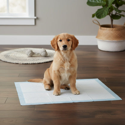 Super Absorbent Dog Pee Pads 23.6x23.6 Inch for Puppy Training & Indoor Pet Toilet Use – Leak-Proof Odor-Control Training Pads, 50 / 100 / 200 / 400 Count Bulk Value Packs