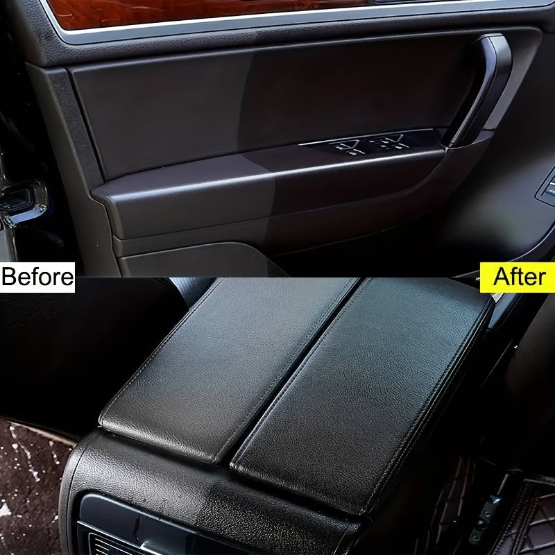 Car Plastic Restorer Kit with Sponge, Auto Interior Shine & Tire Protection Cream, Anti-Yellowing Plastic Renewal Paste for Dashboard, Bumper, Trim & Tires – Fast Refurbishment & Anti-Aging Formula